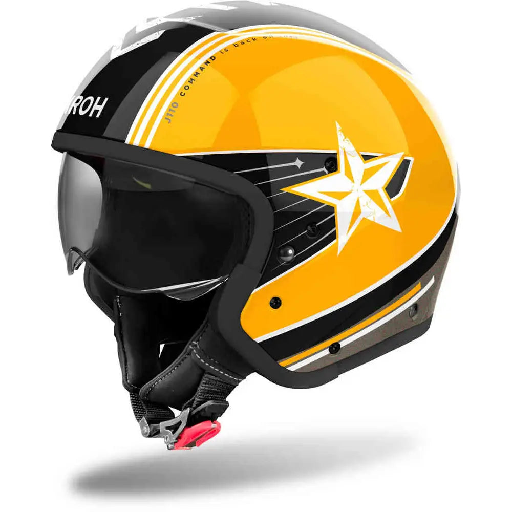 AIROH CM_CA31_L Helm – Carbon, Gelb Glänzend, Größe L, Für Straße Und Gelände