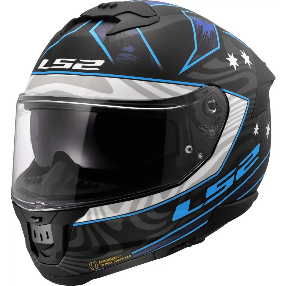 Ls2 Casco LS2, Casco Moto Integral STREAM II FURY Gloss Black H-V