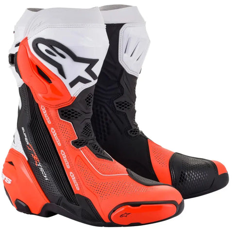 Botas Alpinestars Supertech R Vented Black/White/Red Fluo