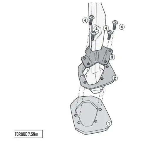 Ampliador de Caballete Lateral Givi ES5145, BMW F900GS 2024-2026