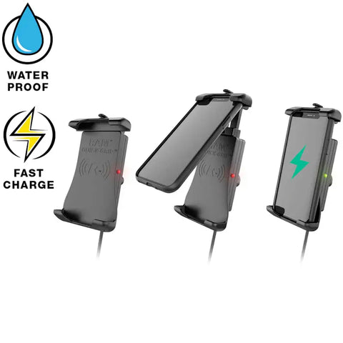 Base para Teléfono RAM Mounts Quick Grip con Carga Inalámbrica, Arnés Incluido