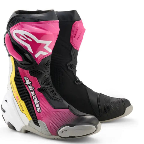 Botas Alpinestars Supertech R Black/Magenta/White/Yellow Fluo