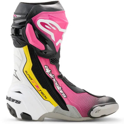 Botas Alpinestars Supertech R Black/Magenta/White/Yellow Fluo