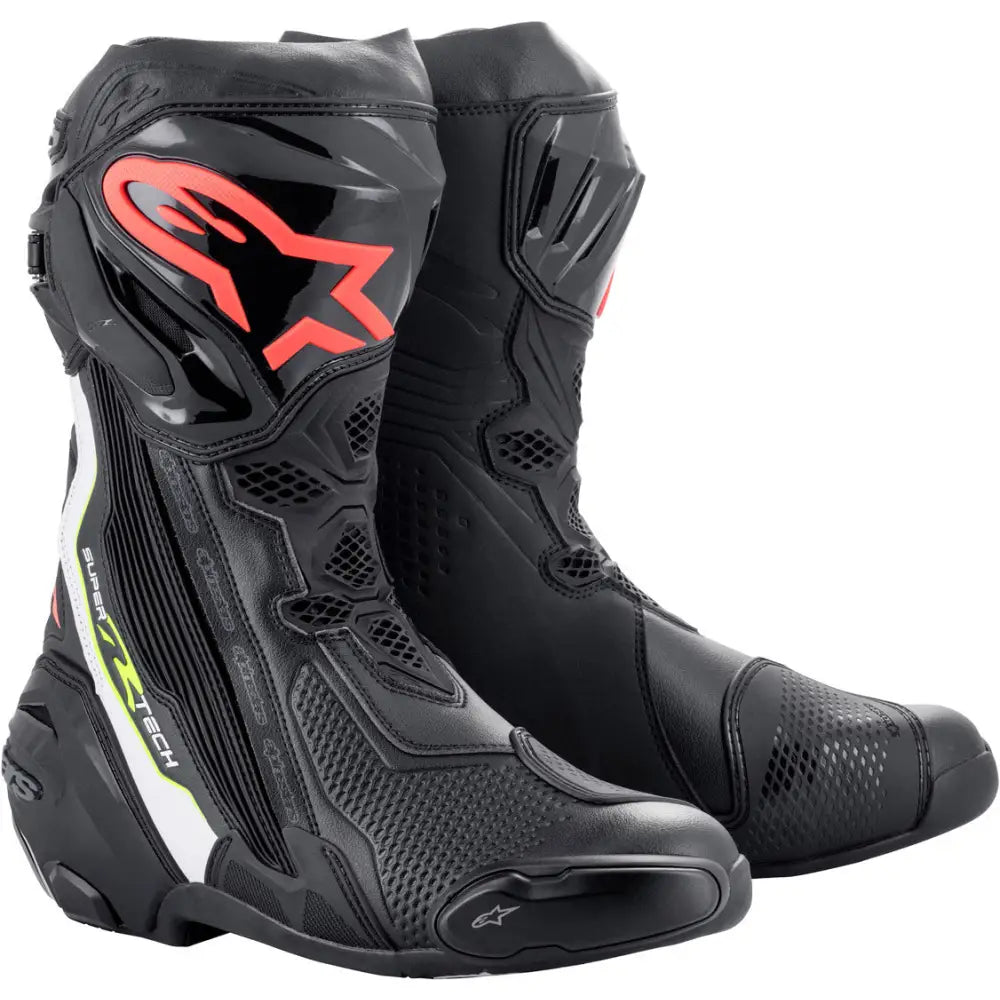 Botas Alpinestars Supertech R Black/White/Red Fluo/Yellow Fluo