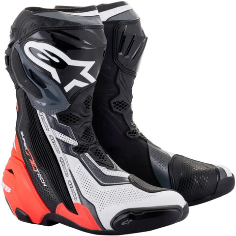 Botas Alpinestars Supertech R Vented Black/Red Fluo/White/Gray