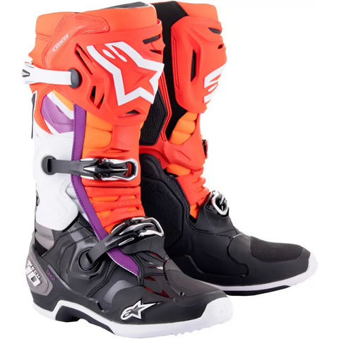 Botas Alpinestars Tech 10 Black/Red Fluo/Orange Fluo/White