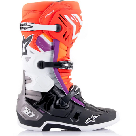 Botas Alpinestars Tech 10 Black/Red Fluo/Orange Fluo/White