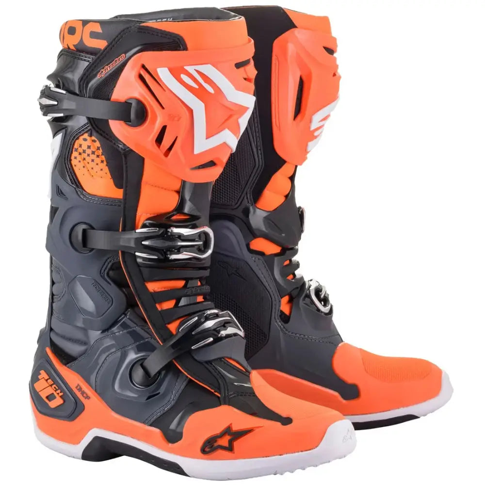 Botas Alpinestars Tech 10 Cool Gray/Orange Fluo
