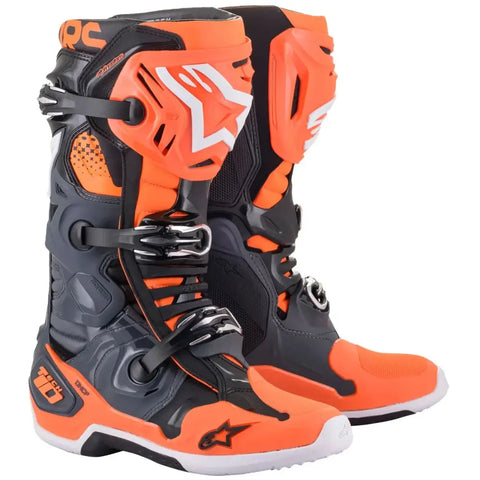 Botas Alpinestars Tech 10 Cool Gray/Orange Fluo
