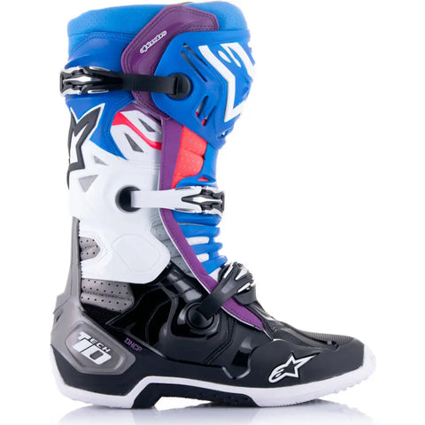Botas Alpinestars Tech 10 Supervented Black/Enamel Blue/Purple/White