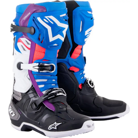 Botas Alpinestars Tech 10 Supervented Black/Enamel Blue/Purple/White