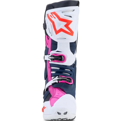 Botas Alpinestars Tech 10 Supervented Dark Blue/White/Black/Fuchsia