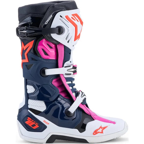 Botas Alpinestars Tech 10 Supervented Dark Blue/White/Black/Fuchsia