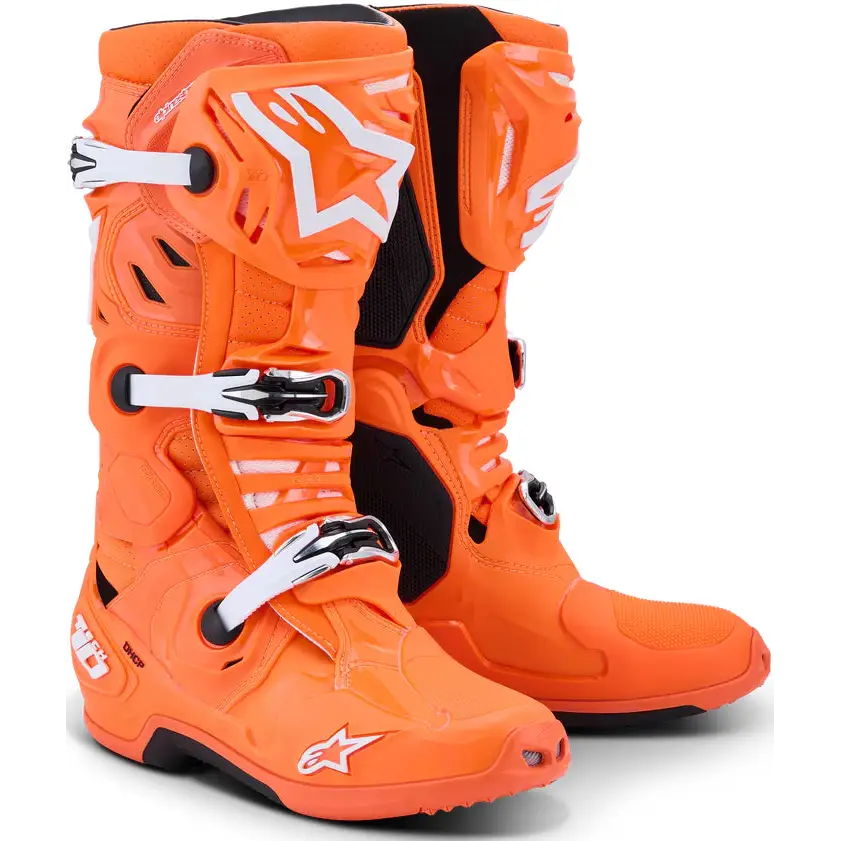 Botas Alpinestars Tech 10 Supervented Orange Fluo/Black/White