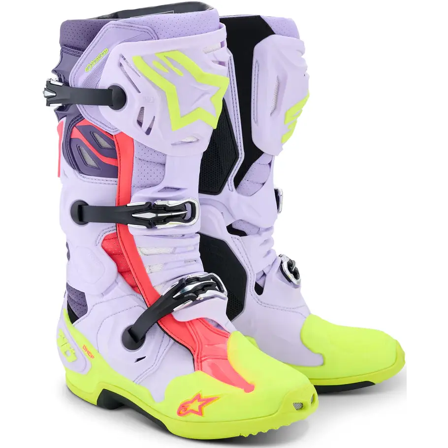 Botas Alpinestars Tech 10 Supervented Purple/Yellow
