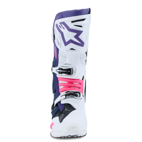 Botas Alpinestars Tech 10 White/Violet/Navy/Blue/Pink Fluo