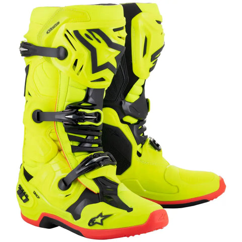 Botas Alpinestars Tech 10 Yellow Fluo/Black/Red Fluo