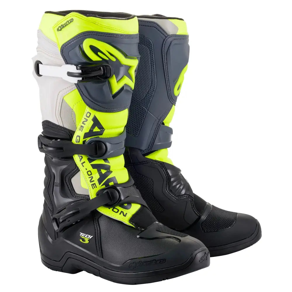 Botas Alpinestars Tech 3 Black/Gray/Yellow Fluo