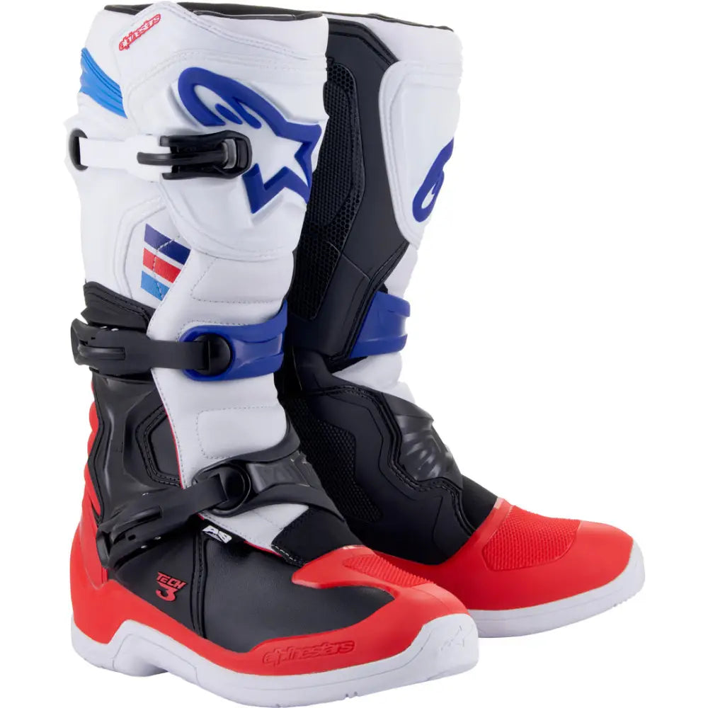 Botas Alpinestars Tech 3 White/Bright Red/Dark Blue