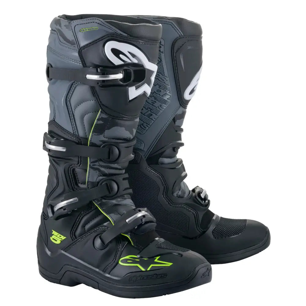Botas Alpinestars Tech 5 Black/Cool Gray/Yellow Fluo