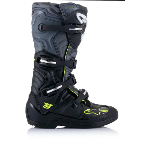 Botas Alpinestars Tech 5 Black/Cool Gray/Yellow Fluo