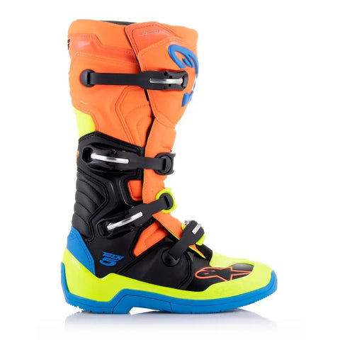 Botas Alpinestars Tech 5 Orange Fluo/Enamel Blue/Yellow Fluo