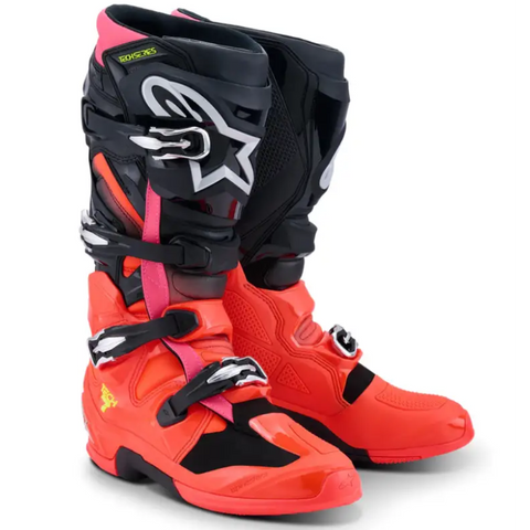 Botas Alpinestars Tech 7 Black/Red Fluo/Pink Fluo