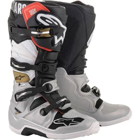 Botas Alpinestars Tech 7 Black/Silver/White/Gold