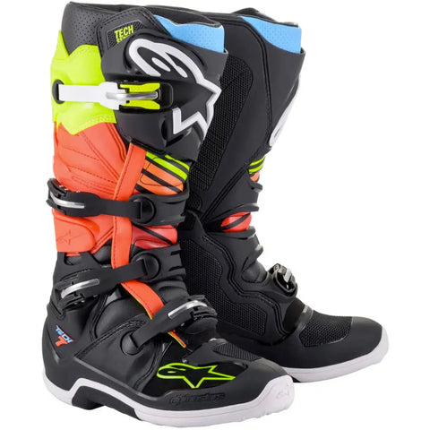 Botas Alpinestars Tech 7 Black/Fluo Yellow/Fluo Red