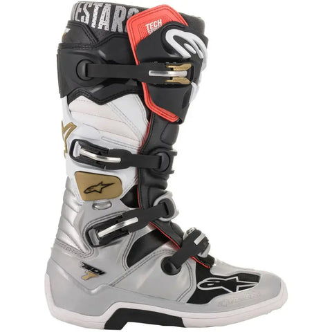 Botas Alpinestars Tech 7 Black/Silver/White/Gold