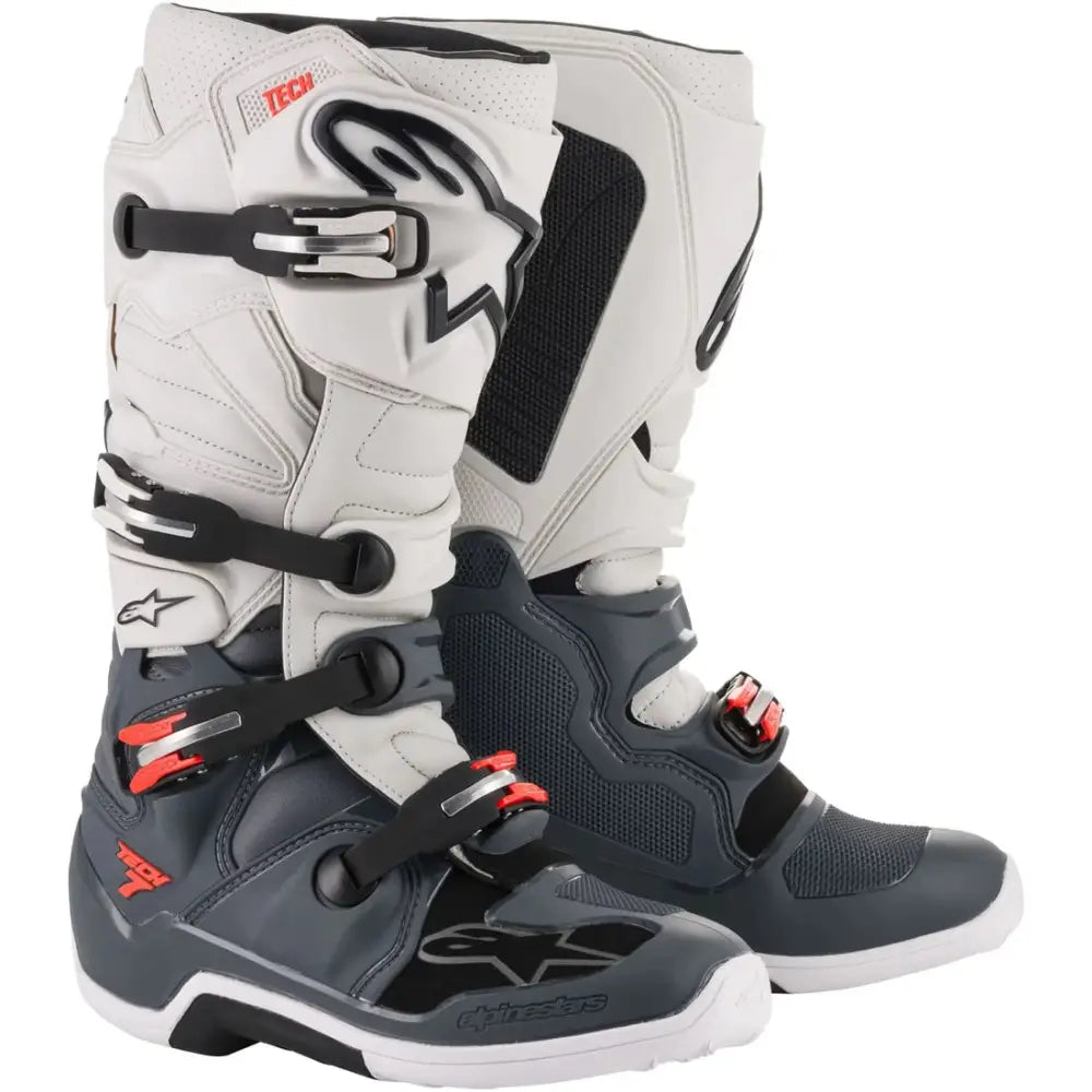 Botas Alpinestars Tech 7 Dark Grey/Light Grey/Fluo Red