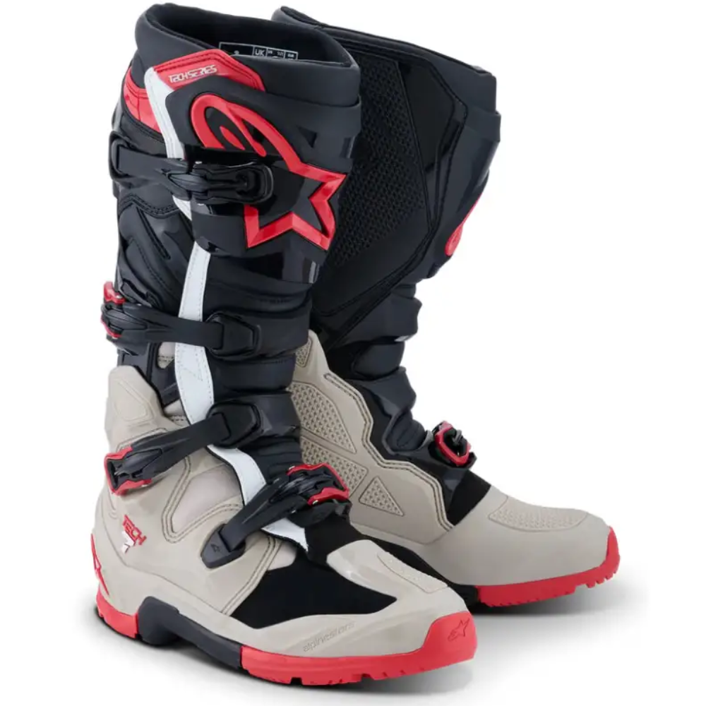 Botas Alpinestars Tech 7 Enduro Black/Light Gray/Bright Red