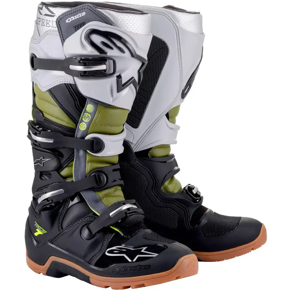Botas Alpinestars Tech 7 Enduro Black/Silver/Military Green
