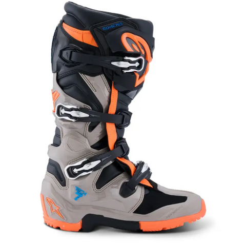 Botas Alpinestars Tech 7 Enduro Black/Warm Gray/Orange Fluo