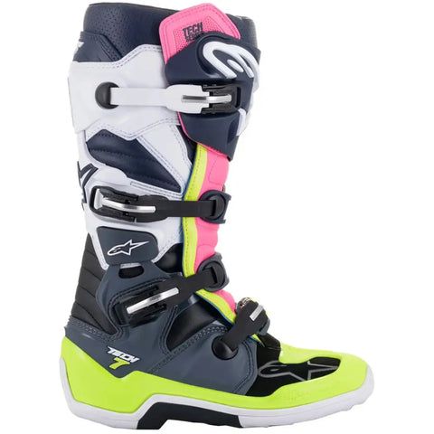Botas Alpinestars Tech 7 Grey/Pink/Hi-Viz Yellow
