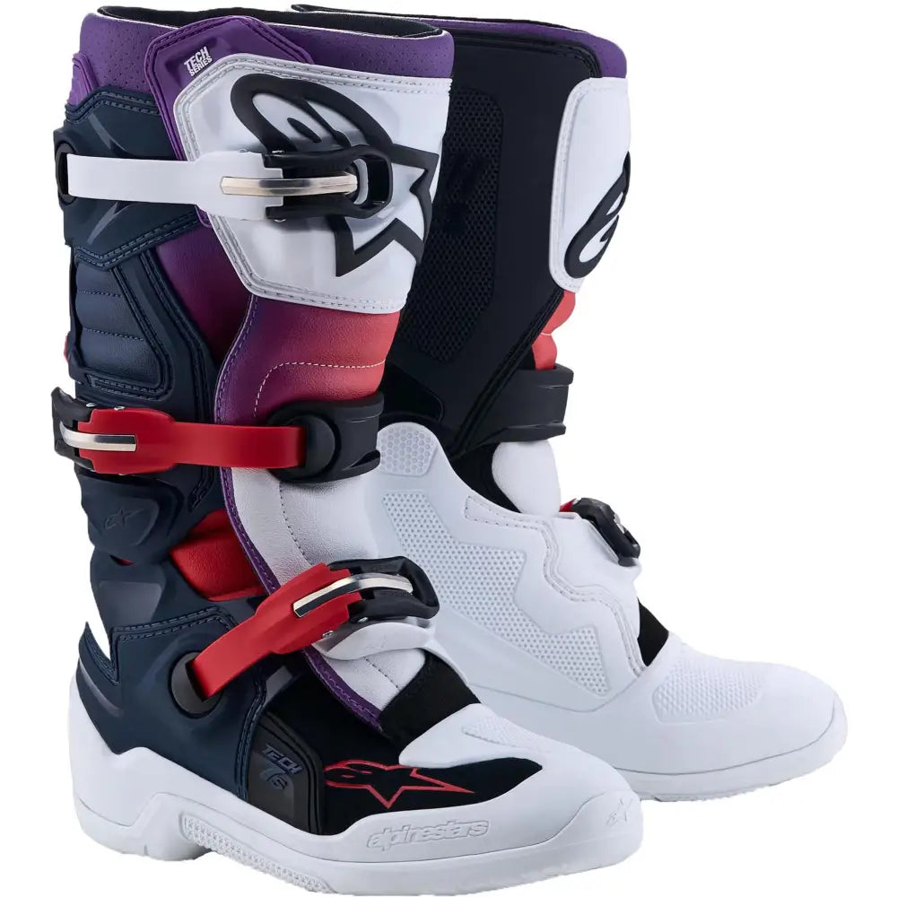 Botas Alpinestars Tech 7 Purple/Blue/Fluorescent Red/White