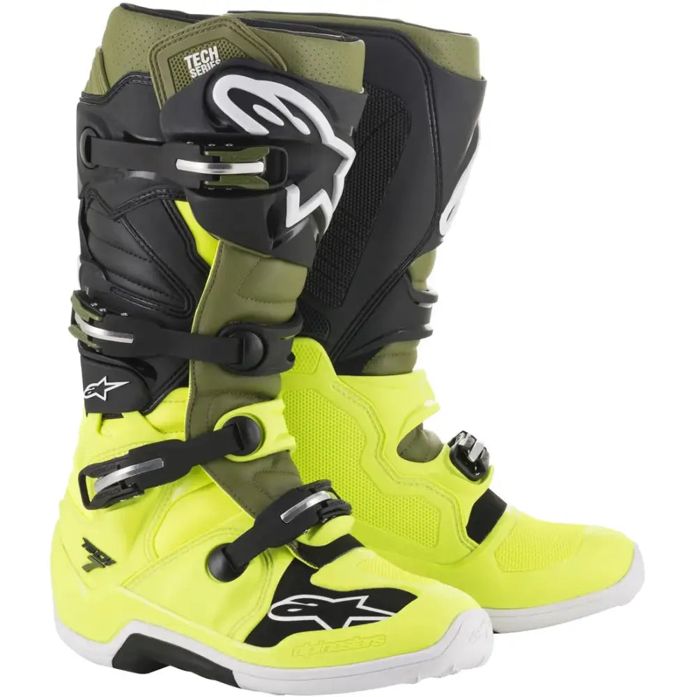 Botas Alpinestars Tech 7 Yellow Fluo/Military Green/Black