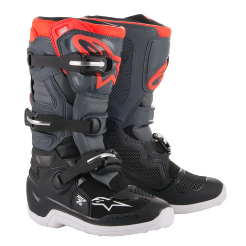 Botas para Niño Alpinestars Tech 7S Black/Dark Gray/Red Fluorescent
