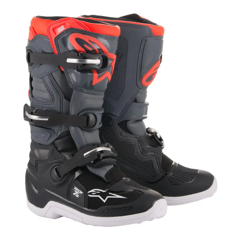 Botas para Niño Alpinestars Tech 7S Black/Dark Gray/Red Fluorescent