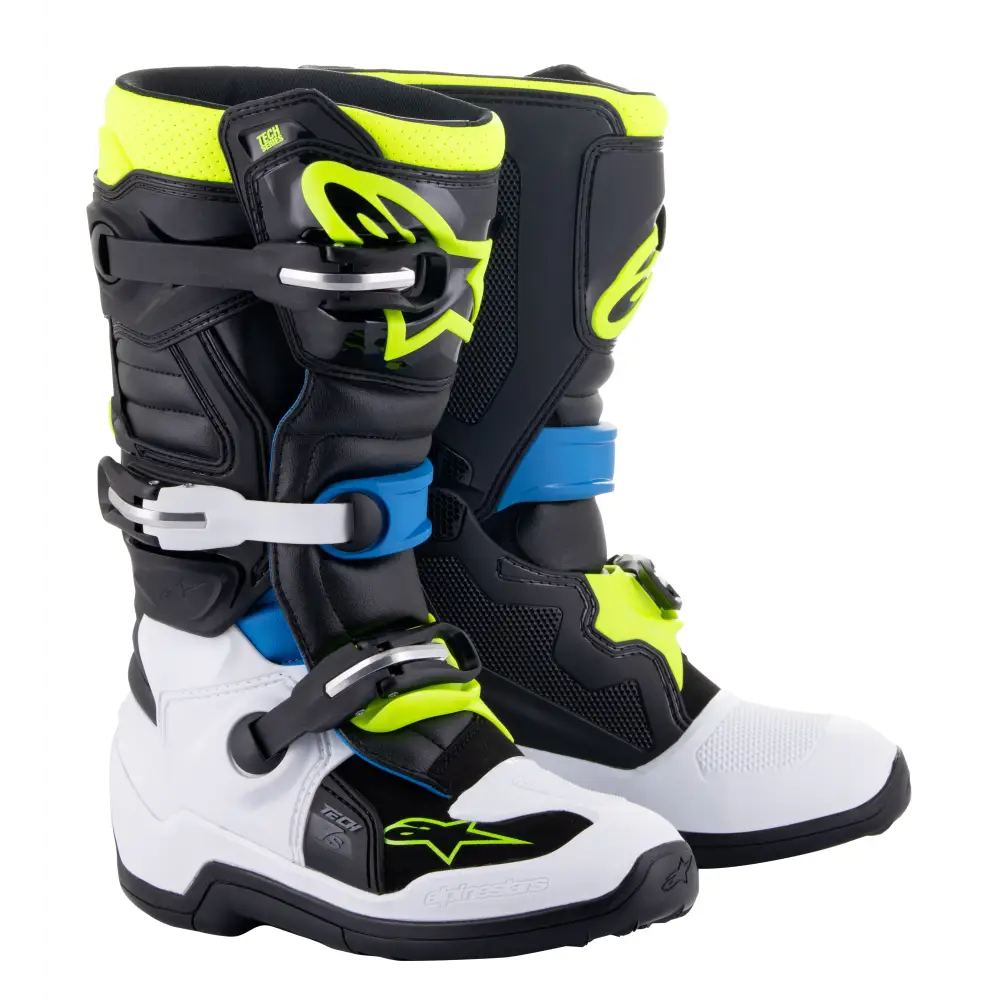 Botas para Niño Alpinestars Tech 7S Black/Enamel/Blue/Yellow Fluo