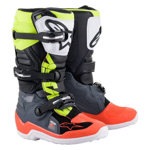 Botas para Niño Alpinestars Tech 7S Dark Gray/Red flourescent/Yellow