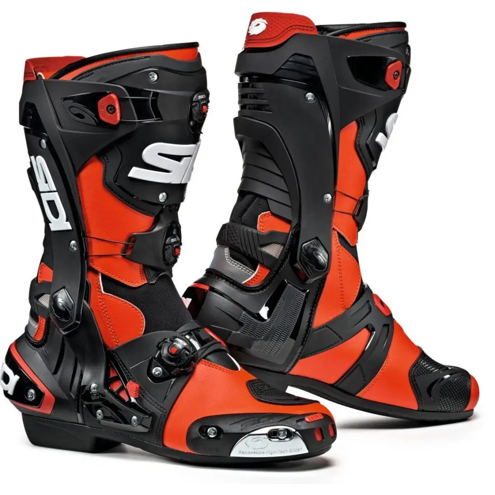 Motorcycle boots red sales