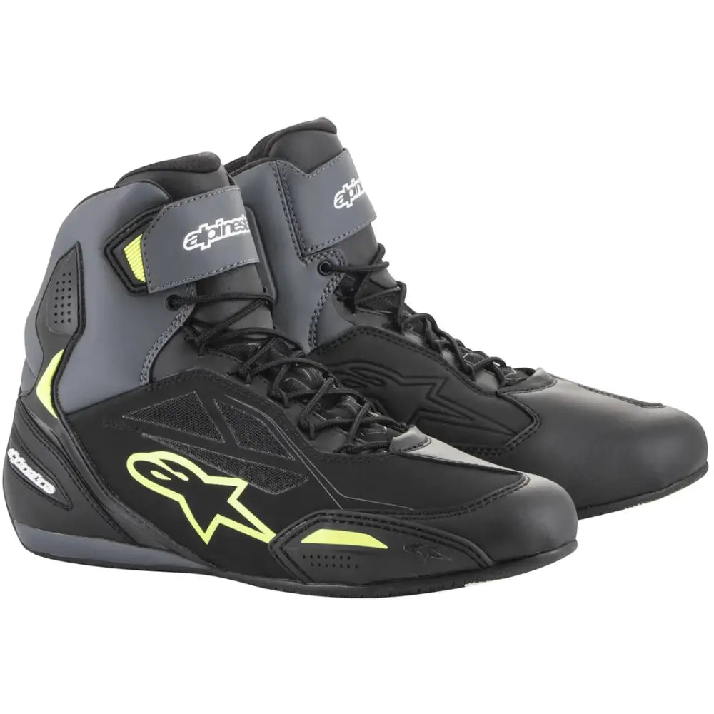 Botines Alpinestars Faster-3 Drystar Black/Gray/Fluo Yellow