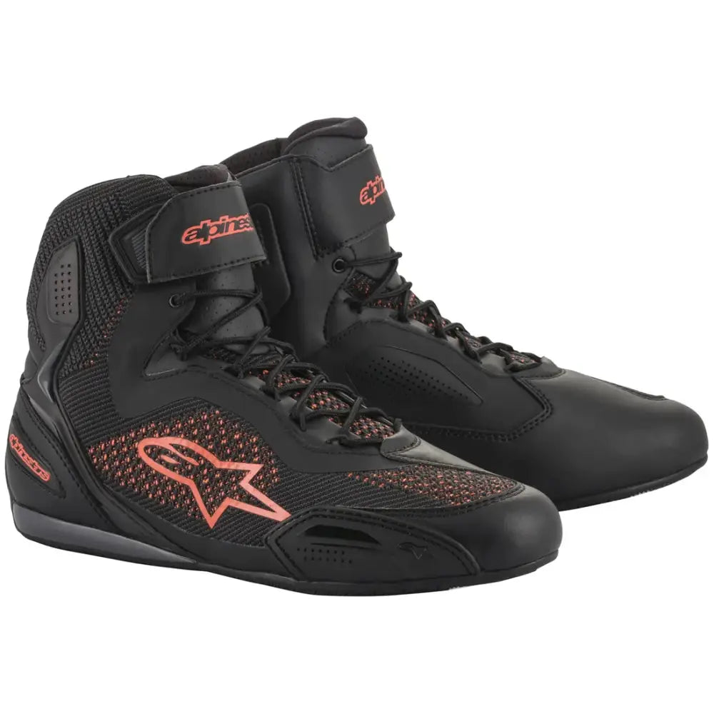 Botines Alpinestars Faster-3 Rideknit Black/Red Fluo