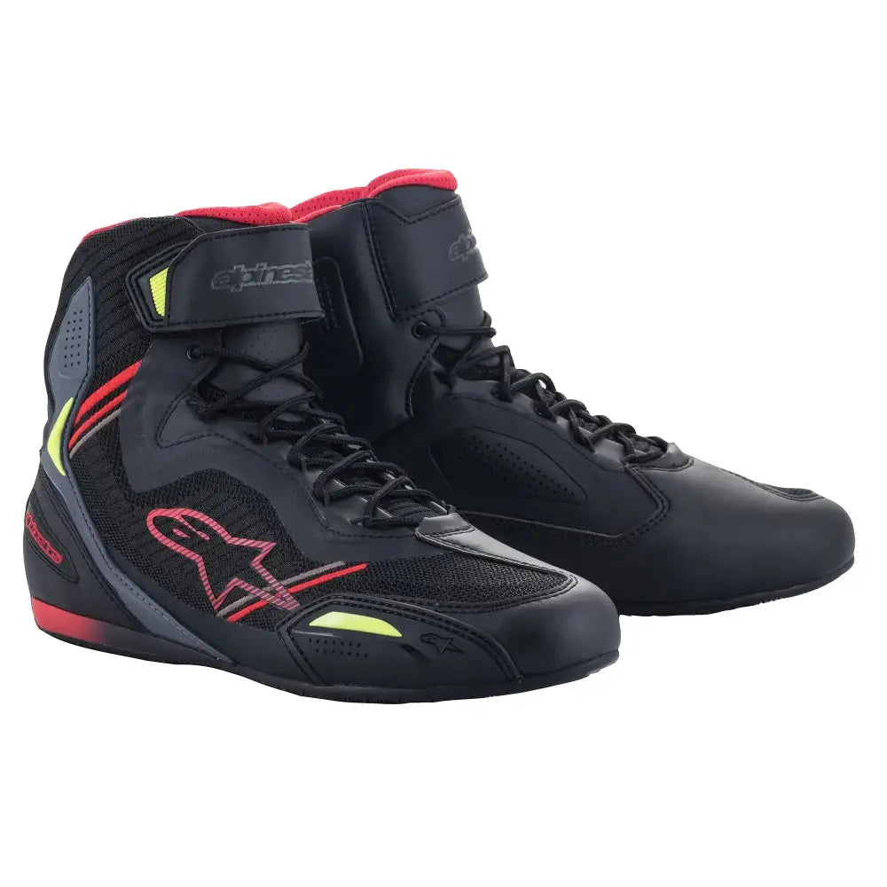 Botines Alpinestars Faster-3 Rideknit Black/Red/Yellow Fluo