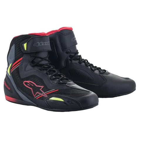 Botines Alpinestars Faster-3 Rideknit Black/Red/Yellow Fluo