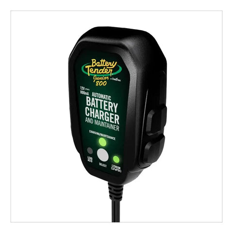 Cargador de Batería Battery Tender Junior 800MA 12V, AGM, Ácido-Plomo, Gel, y Litio (LifePO4)