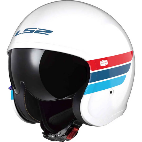 Casco Abierto LS2 OF599 Spitfire ll Retro White/Blue/Red