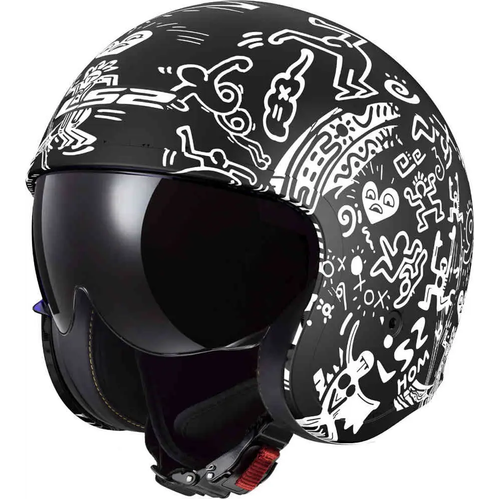 Casco Abierto LS2 OF599 Spitfire ll Tribal Matt Black/White