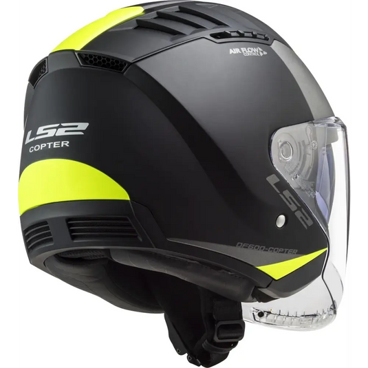 Casco Abierto LS2 OF600 Copter II Urbane Black/Neon Yellow